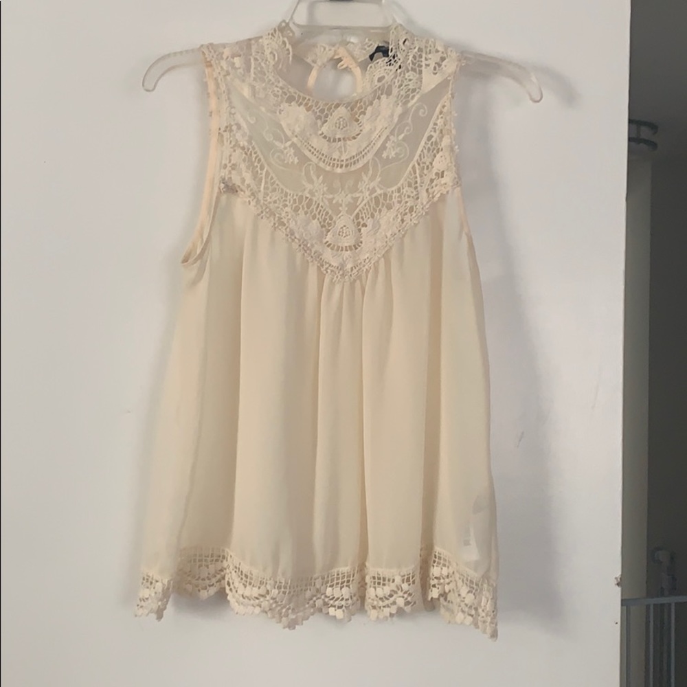 Lace and sheer fabric blouse